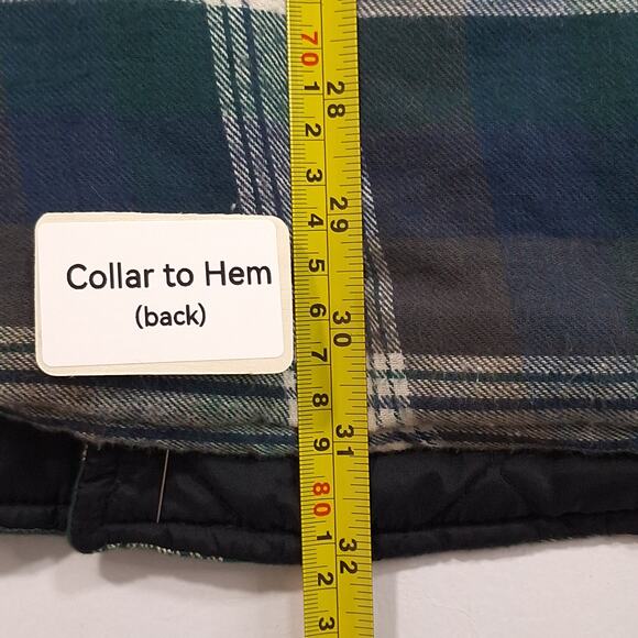 David Taylor XL Quilted Flannel Jacket Blue Cream Plaid Vintage Sears with tags - Picture 13 of 16